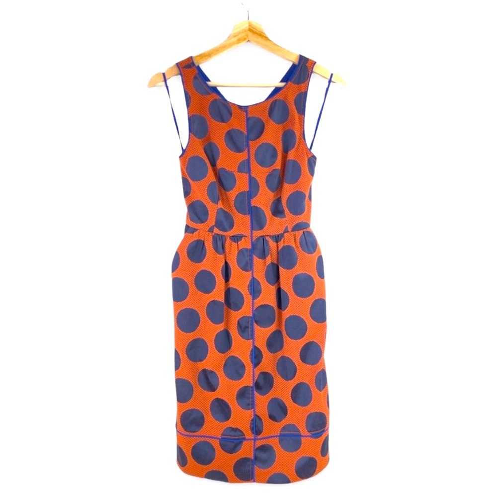 Anthropologie, Maeve - Rokin Polka Dot Orange Blue Dress